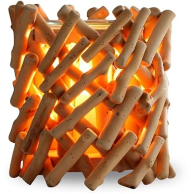 Zen’Arôme Brûleur Cire Parfumée Calorya n° 7 - Brûle Parfum Électrique pour Fondant Parfumé - Lampe à Parfum en Bois Flotté Naturel - Éclairage d’Ambiance Multifonction – Idée Cadeau Originale