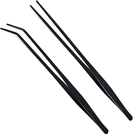 WOLEDOE Snake Feeding Tongs, 2Pcs Ball Python Tweezers fit Leopard Gecko, Snakes, Lizards, Rose Hair Tarantula, Chameleon, Jumping Spider