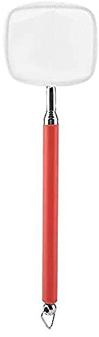 ANCLLO Piccola rete telescopica per pesci e gamberetti, rete per pesca e gamberetti, con manico allungabile da 18 a 53 cm, per acquario Betta (quadrata, rossa)
