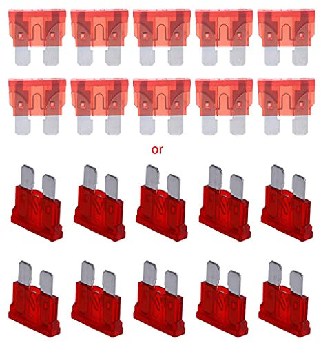 kefu01 Folewr 10Pcs 10AMP Lame Fusibles Standard Rouge 10A Plat Fusible Voiture Vélo Moto Van Auto