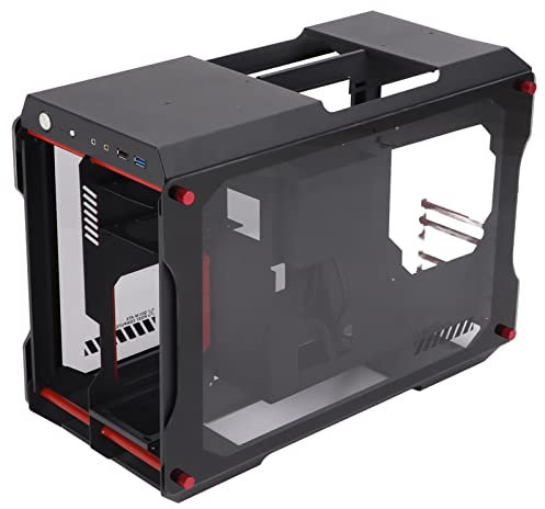 Dpofirs Caja Compacta para Juegos ATX de Torre Media para PC, Caja de Escritorio para Bricolaje(Negro)