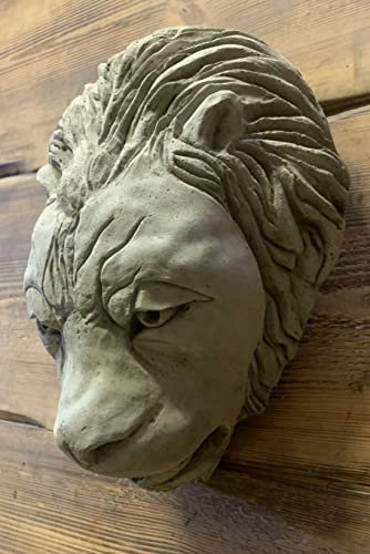 STONE GARDEN WALL HANGING LION GARGOYLE PLAQUE ORNAMENT