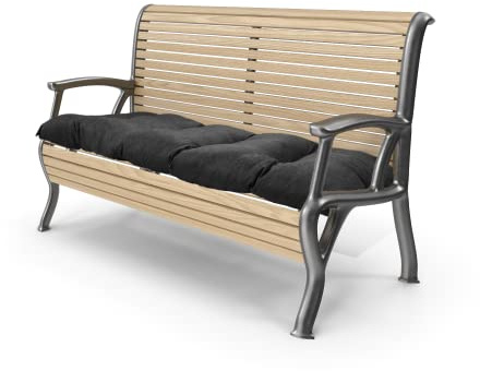Grand Filippo Sitzkissen Bank 150 x 55 cm Schwarz - Wasserdicht Sitzkissen Garten Beständig Gegen Schimmel und Feuchtigkeit - Handgefertigt Sitzauflagen für Bänke mit Befestigungsschnüre