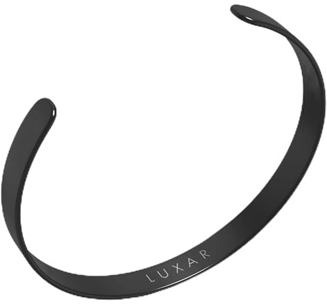 LUXAR Men's Titanium Cuff Bracelet | Solid Titanium Minimalist Bracelet Designed for Men | Available in Medium and Large Sizes | Explore The Collection (Brushed Black | Large)