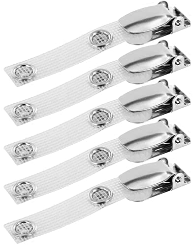 5 x Ausweishalter Befestigungsclips drehbar starker Hosenträger Clip Ausweisclip Befestigungsclip für Kartenhalter Karten Schutzhüllen Namensschild-Halter (gewebeverstärkt)