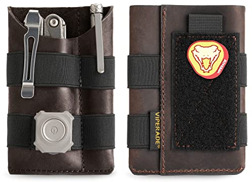 VIPERADE PL5 - Ultra Slim Lightweight EDC Multitool Pouch Organizer Multifunktion Durable Leder Tool Pocket Pouch, Taschenlampenhalter, Stifthalter, Werkzeugscheide, Messerscheide