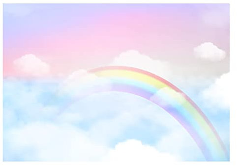WallArena - Vlies Fototapete Kinderzimmer 152x104 cm Regenbogen Himmel Wolken Mädchen Kinder Kindertapete - Fototapeten Tapeten für Kinder Kindertapete - Vliestapete Wandtapete Tapete 3D Effekt