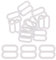 KAM - 10 hebillas ajustables de plástico para sujetador, hebilla deslizante, ganchos ajustables, cierre de gancho deslizante para traje de baño, parte superior, 10 mm, color blanco
