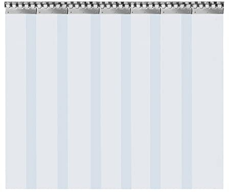 Bathrena Randig gardin PVC-tejpgardiner, gardin lamellgardin 1 x 2 m 7 st. Transparent dörrgardin för sovrum vardagsrum badrum