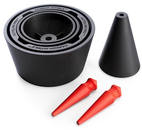 AutoLine Pro Adaptateurs 2 en 1 Cône et Bouchons | pour Test de Fuite de Machine à Fumée Automobile | Fonction Cône & Bouchon Bouchons | CarbonNitrile™ | Brevet en Attente