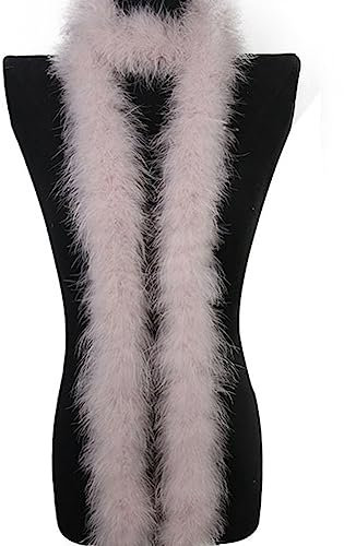 Yurosiay 2m Groß Bunt Federstreifen 10cm Breite Flauschige Federboa 30g Verdickt Federgirlande Deko Einfarbig Feder Streifen Nähen DIY Federboa Basteln Federn Borte für Kostüm Party Rosa 1#