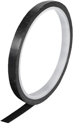 QUARKZMAN Hochtemperaturband 10mm PTFE-beschichtetes Gewebeklebeband hitzebeständiges Band für Vakuumversiegelungen Klebeband 10m/33ft Schwarz 0,18mm Dicke