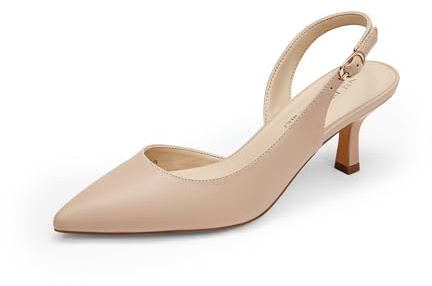 DREAM PAIRS Scarpe Tacco Spillo Donna Slingback | Tacco kitten 6 cm, soletta lattice 4 mm, suola antiscivolo, eleganti per lavoro e feste.