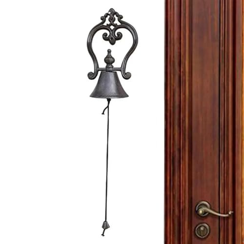 Retro-Glocke Für Draußen Rustikales Gusseisen-Glockenspiel, rustikale Windspiele, Türklingel mit meliertem Design, entspannende Anhänger for den Balkon, Hof, Garten, Wohnzimmer Retro Glocke Türklingel