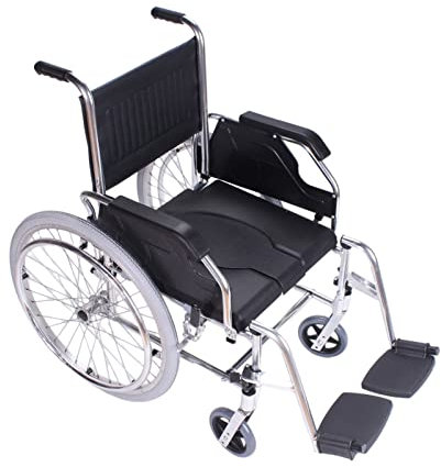 ZONABSQQ Fauteuil Roulant Chaise de Douche roulante, Transfert du lit aux Toilettes, Fauteuil Roulant de Salle de Bain avec Bras rabattables pour handicapés, Personnes âgées, blessés pour la Mobilité