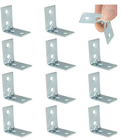 Hyuwdai 12 Stück L-förmige Eckwinkel, Metall-Eckstreben, for Schubladen, Regale, Wandhalterungen zur Befestigung rechtwinkliger Ecken, Möbelbeschläge