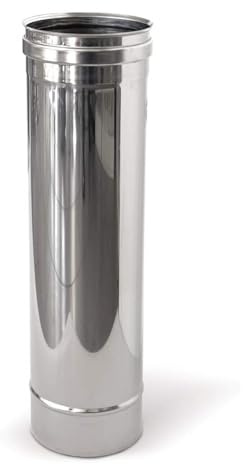 Tubo Canna Fumaria in Acciaio Inox AISI 304, Lunghezza 1 m, TUTTE LE MISURE (Diametro 80)