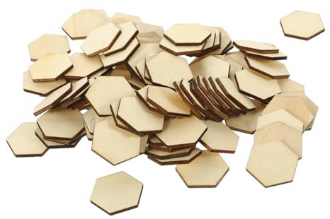 PHENOFICE 100stücke Holzscheiben Aus Holz Mit Hexagon Form Für Diy Bastelprojekte Kleine Leere Quadratische Holzscheiben Für Heimwerker