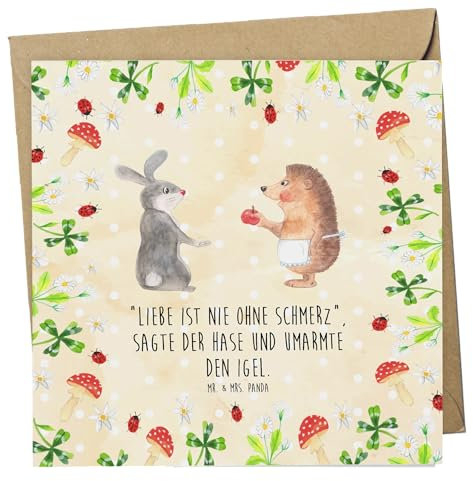 Mr. & Mrs. Panda Glückwunschkarte Hase Igel - Geschenk, Liebe Spruch, anlasskarte, und, faltkarte, Grußkarte, Trösten, Herzschmerz, Klappkarte, doppelkarte, Lustige Sprüche
