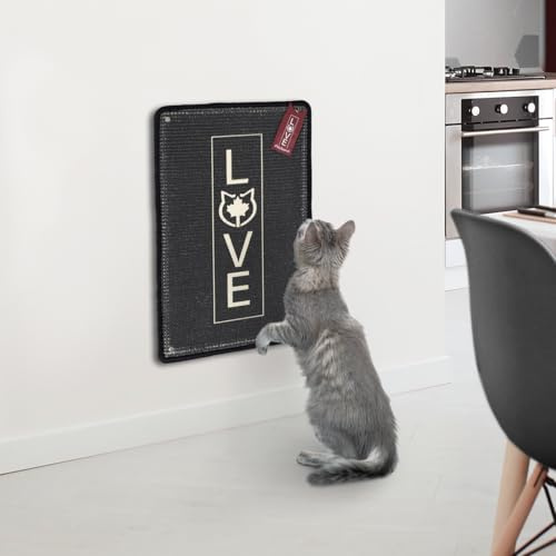 CanadianCat Company | Kratzteppich für Katzen - anthrazit | 40 x 60 cm | Bodenläufer, Wandteppich, Wandbefestigung