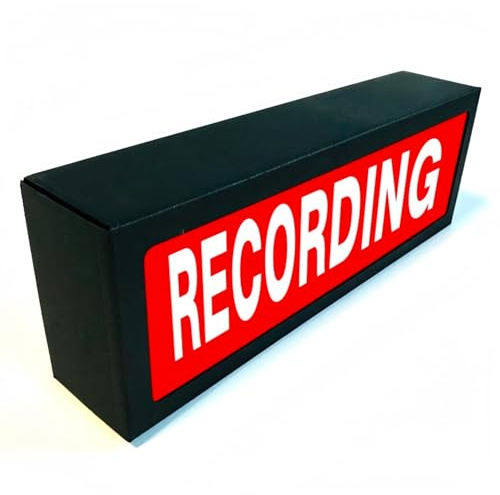 Recording RGB LED Neon Lightbox Dimmable Wall Mountable Pulsing Studio Warning Sign Illuminated Lights Sign for Cinema Libraries Cafes Home Company Desk Wall Decor USB Powered