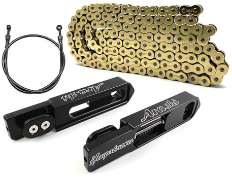 Bras oscillant allongé + tuyau de frein avec chaîne série 530 pour Suzuki Hayabusa GSX1300R GSXR 1300 1999-2007 Gen 1 Kit d'extension bras oscillant extensible jusqu'à 90-185 mm 2000 2001 2002 03 04