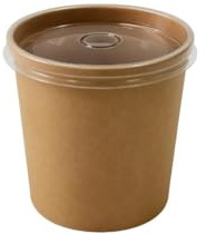 Pots à Soupe Kraft & Blanc avec Couvercle PP Transparent – Récipients Jetables pour Plats Chauds & Froids – 240ml, 355ml, 480ml – Lot de 50, 100, 1000 – 2 Couleurs (MARRON, 355ml – Lot de 50)