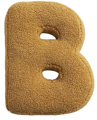 Plüschkissen mit Buchstabe, 38 x 30 cm, Kissen mit Anfangsbuchstaben, Alphabet, englisches Plüsch, Baumwolle, Kuschelkissen mit Anfangsbuchstaben von A bis Z, für Sofa, Bett, Auto