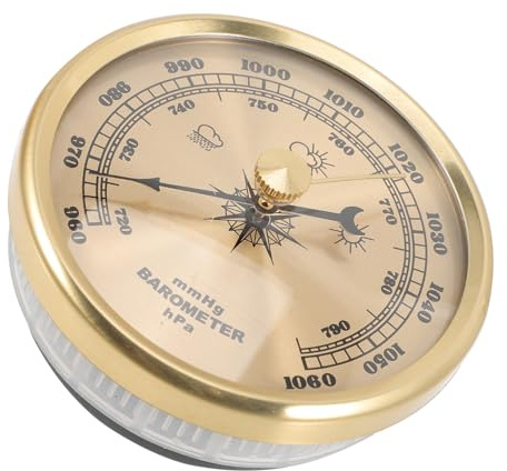 MOTHNUR Adjustable Aneroid Barometer for Home Use Wall Mounted Pointers Type Barometer Weather Pressure Gauge Calibratable Non-liquid Indoor Garden Weather Station