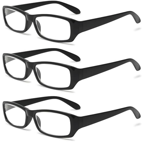 VEVESMUNDO Rechteckig Lesebrille Leicht Lesehilfe Damen Herren Weitsichtigkeit Brillen mit Dioptrien +1.0 1.5 2.0 2.5 3.0 3.5 4.0 4.5 5.0 5.5 6.0 6.5 7.0 7.5 8.0