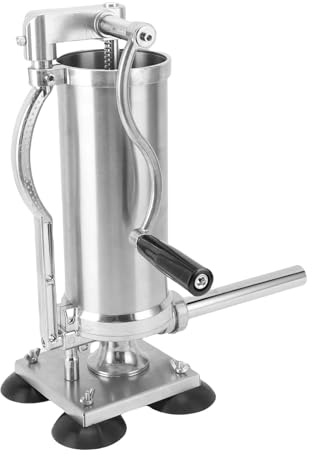 Hamwesh Insaccatrice Manuale per Salsicce, Acciaio Inossidabile da 2 L, Maniglia Ergonomica con Base a Ventosa per Ristoranti Snack Shop