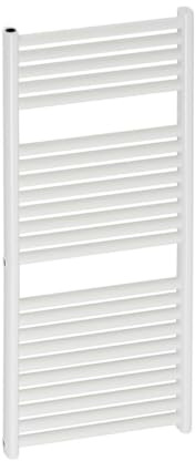 Radiateur de salle de bain à eau chaude LUXRAD Ares 1152 x 450 mm, blanc, radiateur design pour salle de bain, chauffage central, montage mural, 552 W