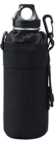 RASTKY Custodia per Bottiglia per Sport all'Aria Aperta Fibbia per Appendere Regolabile per Zaino Bottiglia d'Acqua Nera da 500 Ml Antiusura (Black)