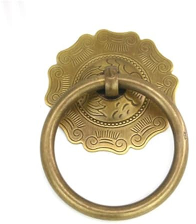 TüRklopfer Aus Gusseisen,Door Knocker Front Antiker Türklopfer Messing Türgriff Gravur Dekorative Holztürgriffe Knöpfe Runder Ring Klopfer Ziehen(Dia 8cm Bronze color)
