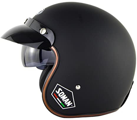 PU Leder Helme 3/4 Motorrad Chopper Bike Helm Jet helme Vintage Motorrad Helm mit Brille