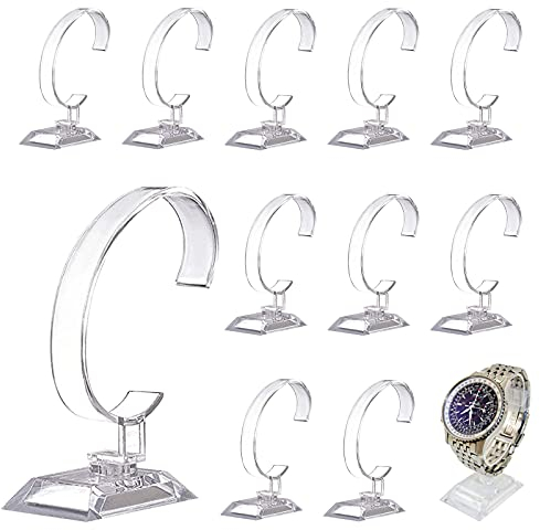 GZcaiyun 12 STK Armbanduhr Ausstellungsstand Halter,PP Kunststoff Uhrenständer Transparent für Armbanduhr Armband Display Steht für Zuhause Oder Store Verwendung