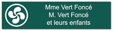 Plaque gravée pour nom et numéro boîte aux lettres Croix Basque autocollante 10x2,5cm personnalisée 1 à 3 lignes Vert Foncé