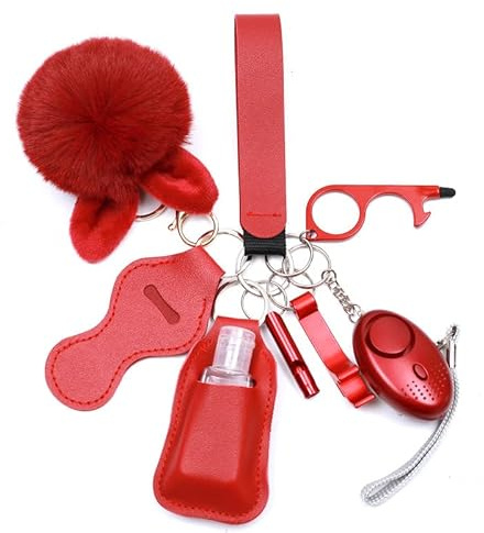 Safety Keychain Set for Women and Kids, Self Defense Keychain Set with Personal Alarms, 9 PCS Safety Alarm Keychain Safety Protection Devices for Girl Kids Children Elderly Student Walker