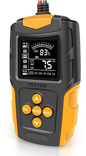 Mulcort Tester batteria per auto 12V/24V Analizzatore di batteria digitale LCD Strumento diagnostico per carica auto SOH SOC CCA Misurazione IR per auto camion moto