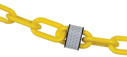Mr. Chain Reflective Plastic Barrier Chain, Yellow, 2-Inch Link Diameter, 100-Foot Length (52002-100)