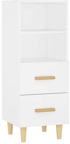 vidaXL Aparador Armario Auxiliar Alacena Mesa Consola Entrada Pasillo Vestíbulo Recibidor Mueble de Madera Contrachapada Blanco 34,5x34x90 cm
