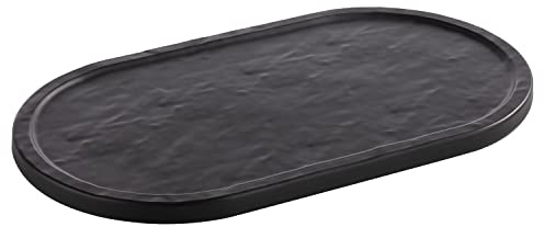 APS 85099 Bricka SLATE, serveringsbricka, melamin, svart, 28 x 15,5 x 1 cm, diskmaskinssäker