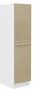 Kuechen-preisbombe Midi Hochschrank 30 Lara Cappuccino Hochglanz Küchenzeile Küchenblock Küche