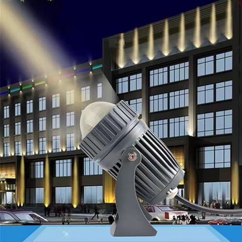 Faretto LED A Rotazione - Proiettore A Fascio Stretto Da 10 W, Luci Con Angolo Del Fascio Regolabile, Lampada Paesaggistica Per Esterni Impermeabile IP65, Per Illuminazione Esterna Di Edifici ( Color