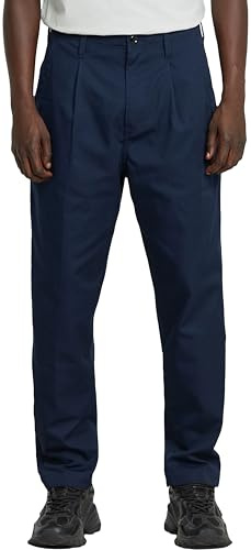 G-STAR Para Hombre Pantalones Pleated Chino Relaxed Tapered, Azul (Salute D24543-D967-C742), 33W / 32L