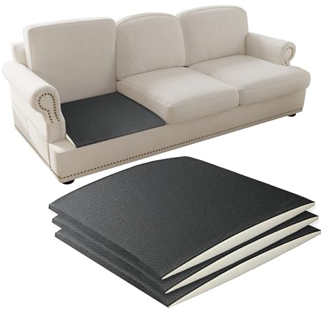 LELEFIDO Supporto per cuscino per sedile cedente, 52 x 52 cm, imbottitura in schiuma ad alta densità, pannelli di supporto curvi per per riparare divani e cuscini di seduta