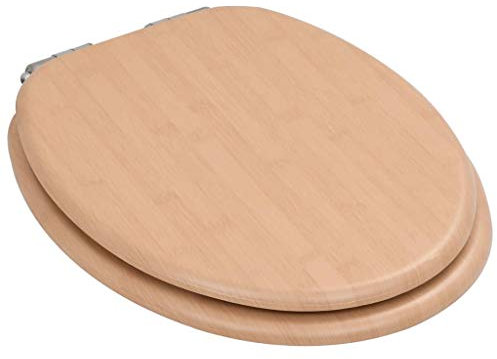 Xichuzi Toilettensitze 2 STK. mit Soft-Close-Deckel MDF Bambus-Design, Klodeckel, Toilettendeckel, Wc Sitz, Klobrille, Wc Deckel, Toilettenbrille,