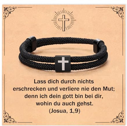 YIBONIKA Kreuz Armband für Jungs, Jesus Armband Christliche Geschenke, Christus Cross Geschenkideen Taufe Geburtstagsgeschenke für Teenager Sohn Enkel Konfirmation Erstkommunion Ostern katholisch