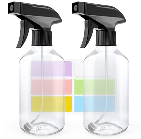 Caija-H 2-Pack /300mL-360° Spray Bottles with Adjustable Nozzle — Empty Plastic Bottles Spray Bottles for Plants,Gardening, Cleaning, Hairdressing Essential Oil Air Freshening Mist Spray Bottle