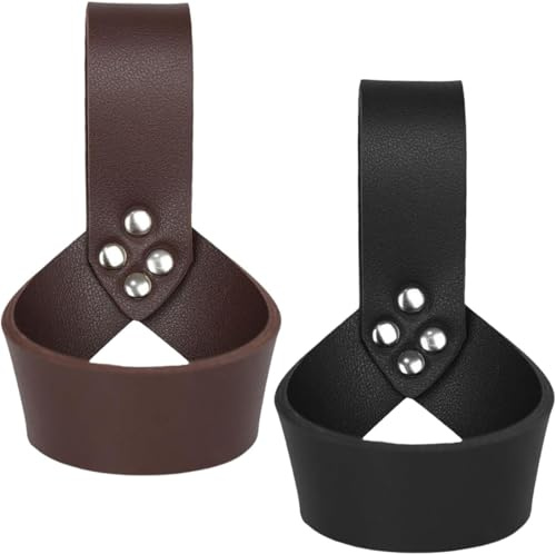 VPOUERY 2 Stück Gürtelhalter Aus Echtem Leder Wikinger Gürtel Gürtelhalter Für Schwerter Larp Mittelalter Wikinger Fasching Kostümfest Halloween Lederholster Für Dolch Mittelalter